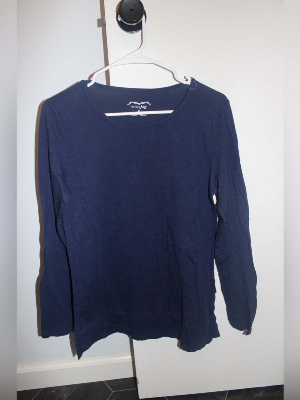 Maison Jules Navy Blue Long Sleeve Tee Women’s Medium NWOT